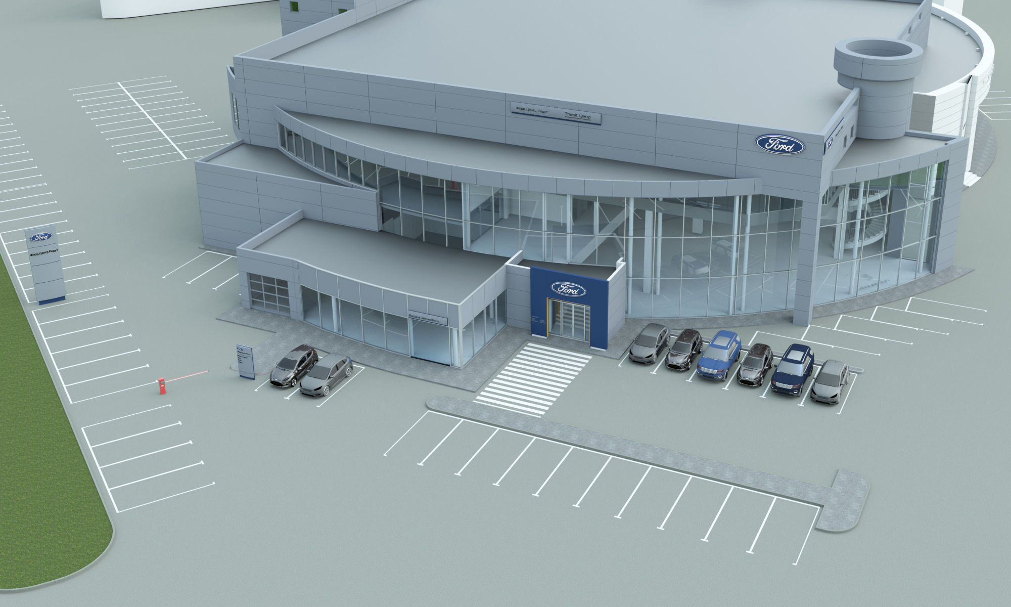 Автосалон Ford. 3D визуализация компании LEON LAB